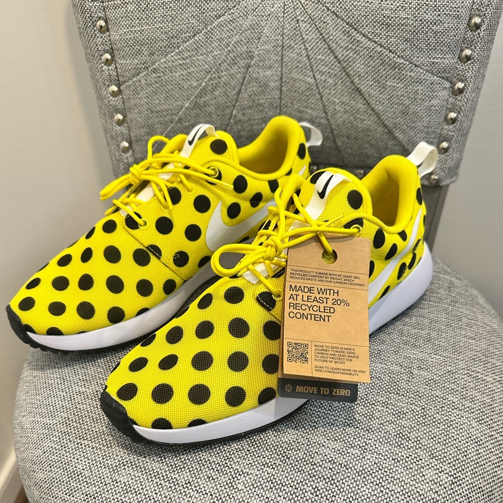 Nike Mens Roshe G Next Nature Golf Shoes Opti Yellow Polkadot FD2599-700 Sz 9.5